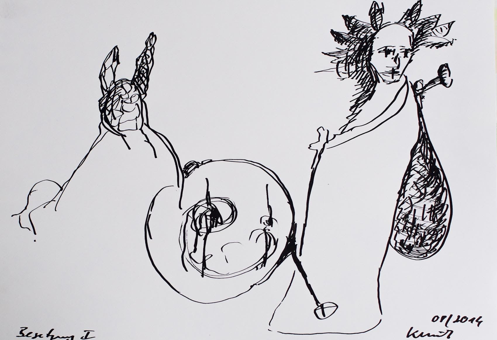 "Besetzung 1" Tusche Zeichnung von Jens Kunik (2014) (Kopie)