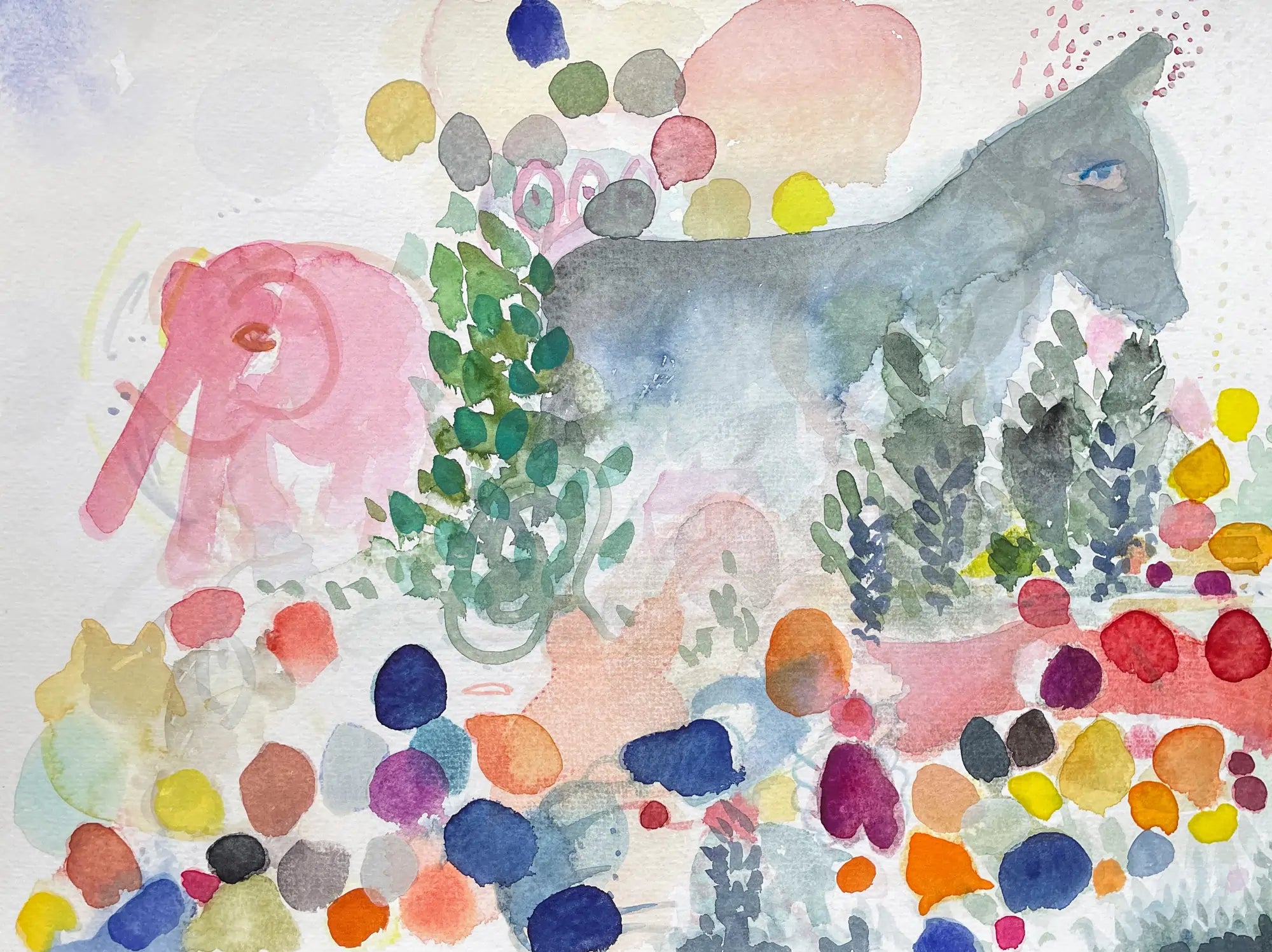 "Das Paar" Aquarell von Jens Kunik, signiert, 2022