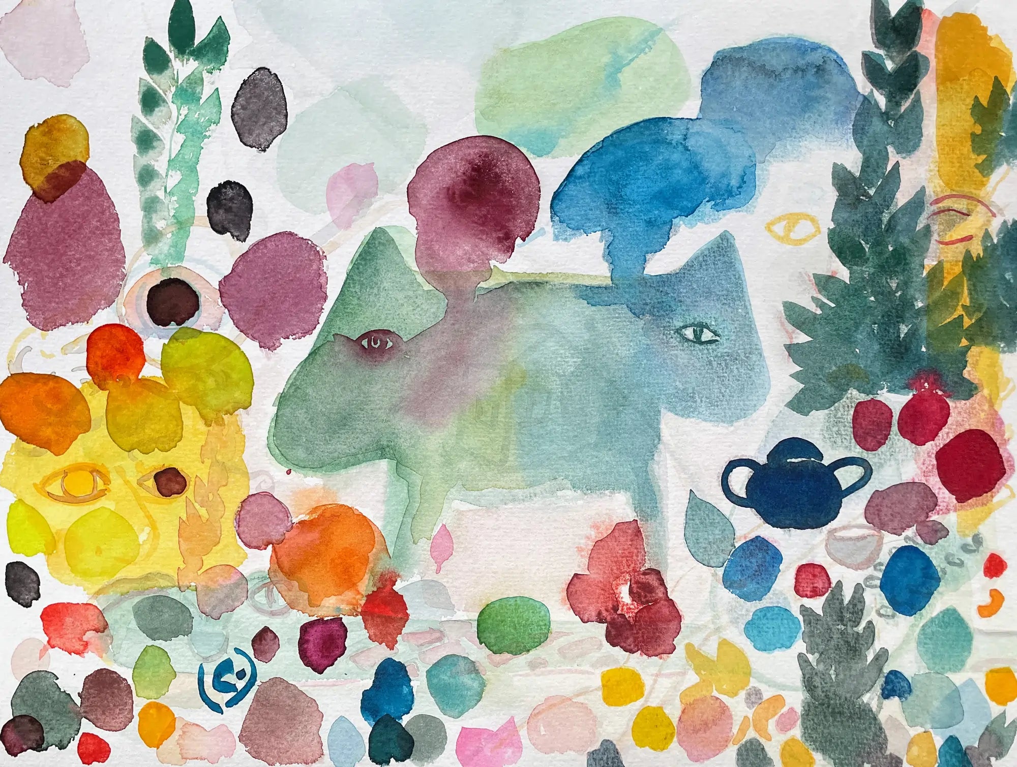 "Inside" Aquarell von Jens Kunik, signiert