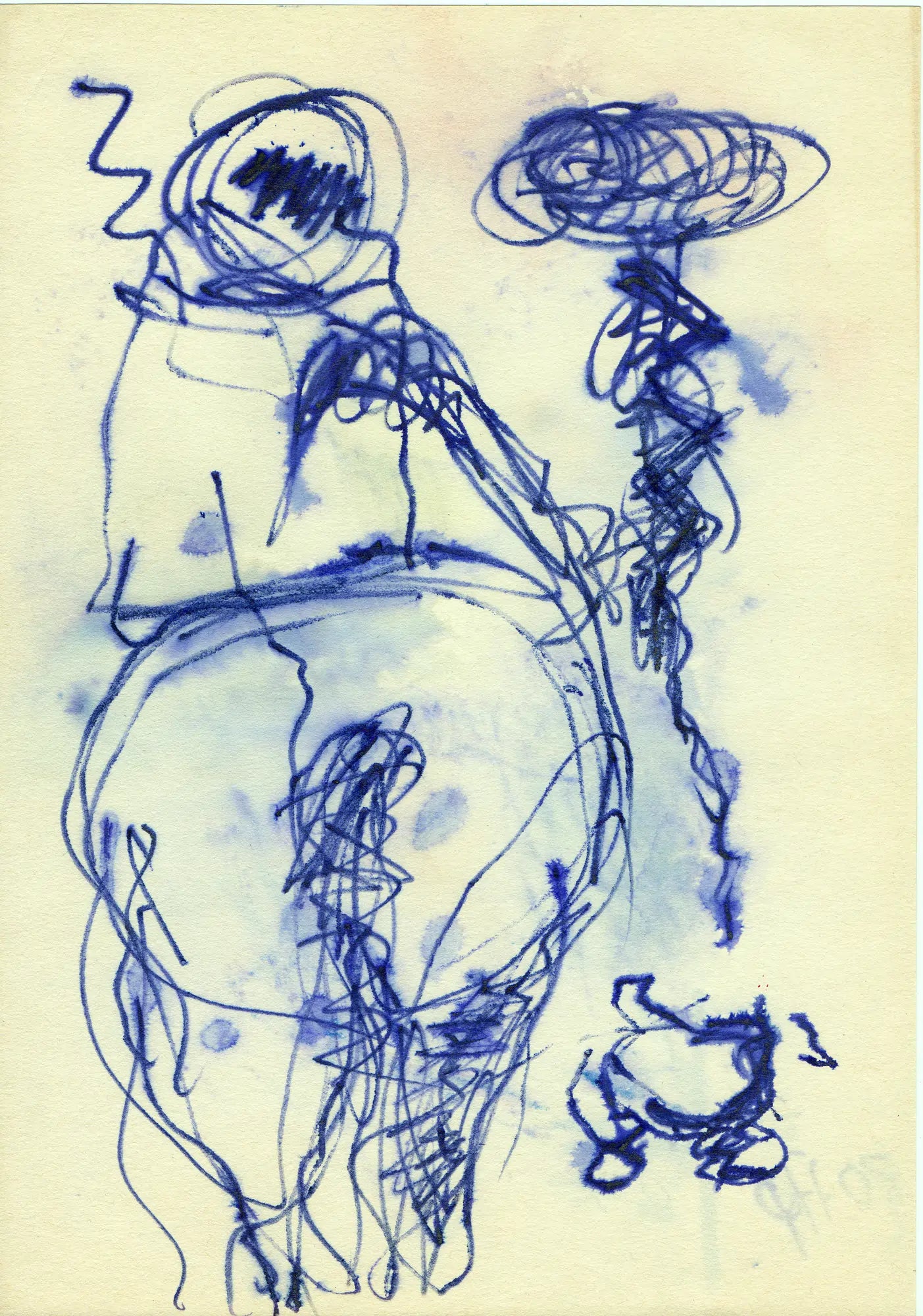 Serie Blau – Copierstift-Zeichnungen aus den späten 80er Jahren