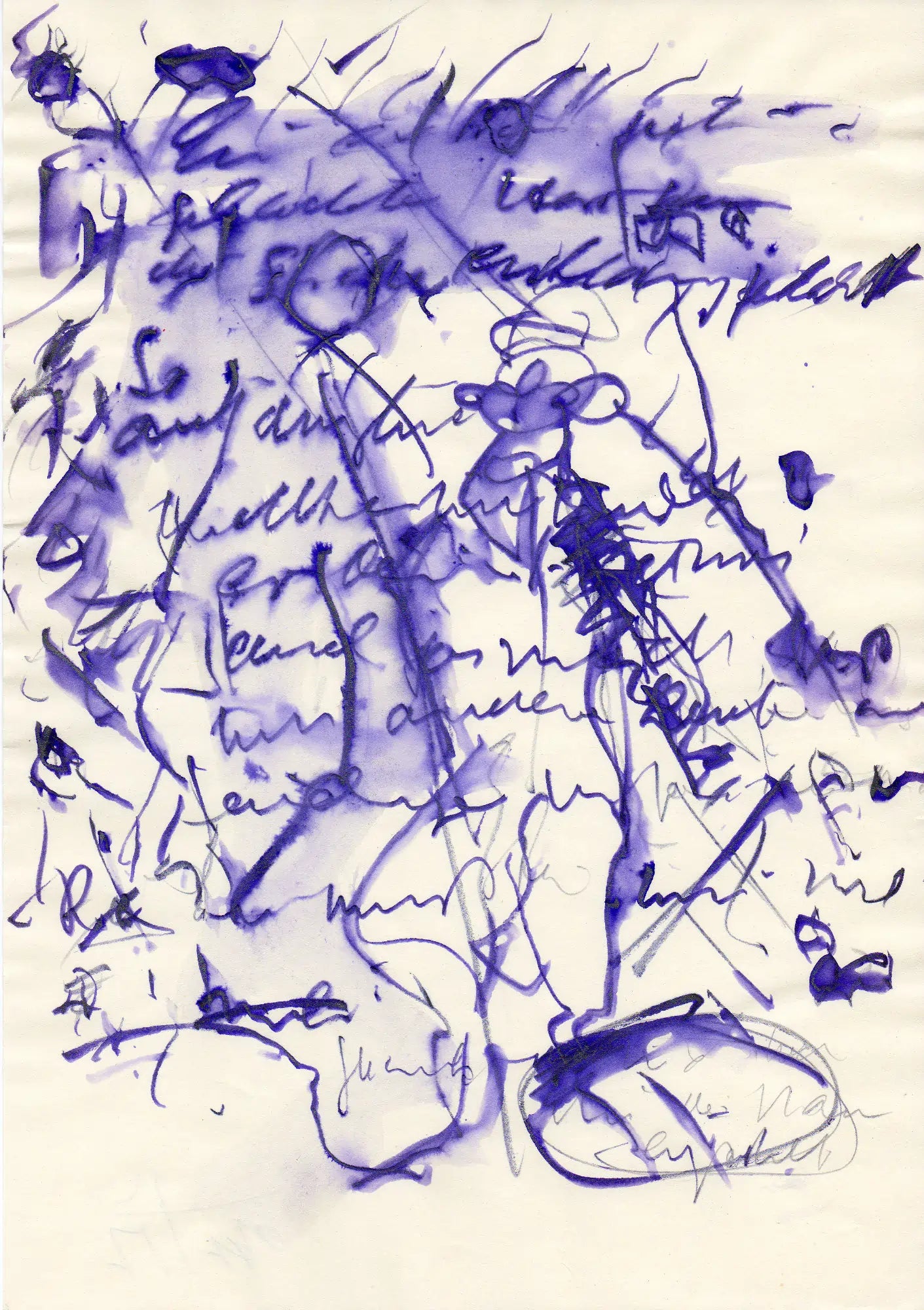 Serie Blau – Copierstift-Zeichnungen aus den späten 80er Jahren