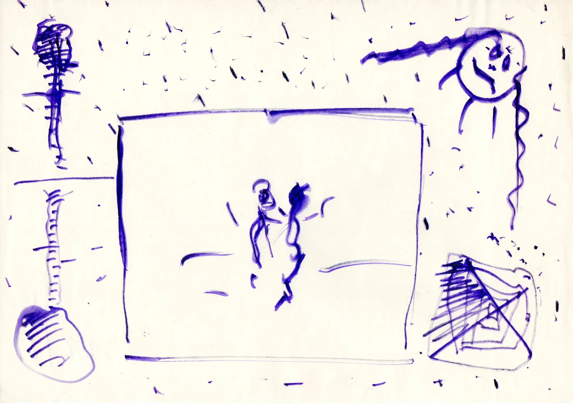 Serie Blau – Copierstift-Zeichnungen aus den späten 80er Jahren